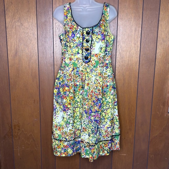 New Directions Floral Sundress 12 Pockets Boho Y2K Art Teacher Cottage Bloomcore - Picture 1 of 16